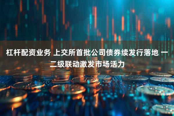 杠杆配资业务 上交所首批公司债券续发行落地 一二级联动激发市场活力